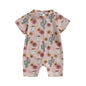 Gueuusu Country Baby Clothes Boy Girl Western Cow Print Short Sleeve Romper Bodysuit Ribbed One Piece Jumpsuit Summer Outfit