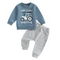 Toddler Baby Boy Fall Winter Outfits Tractor Print Long Sleeve Sweatshirt Pants Set Kids Sweatsuit Clothes