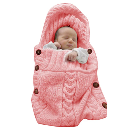 XMWEALTHY Newborn Baby Wrap Swaddle Blanket Knit Sleeping Bag Receiving Blankets Stroller Wrap for Baby(Dark Gray) (0-6 Month)