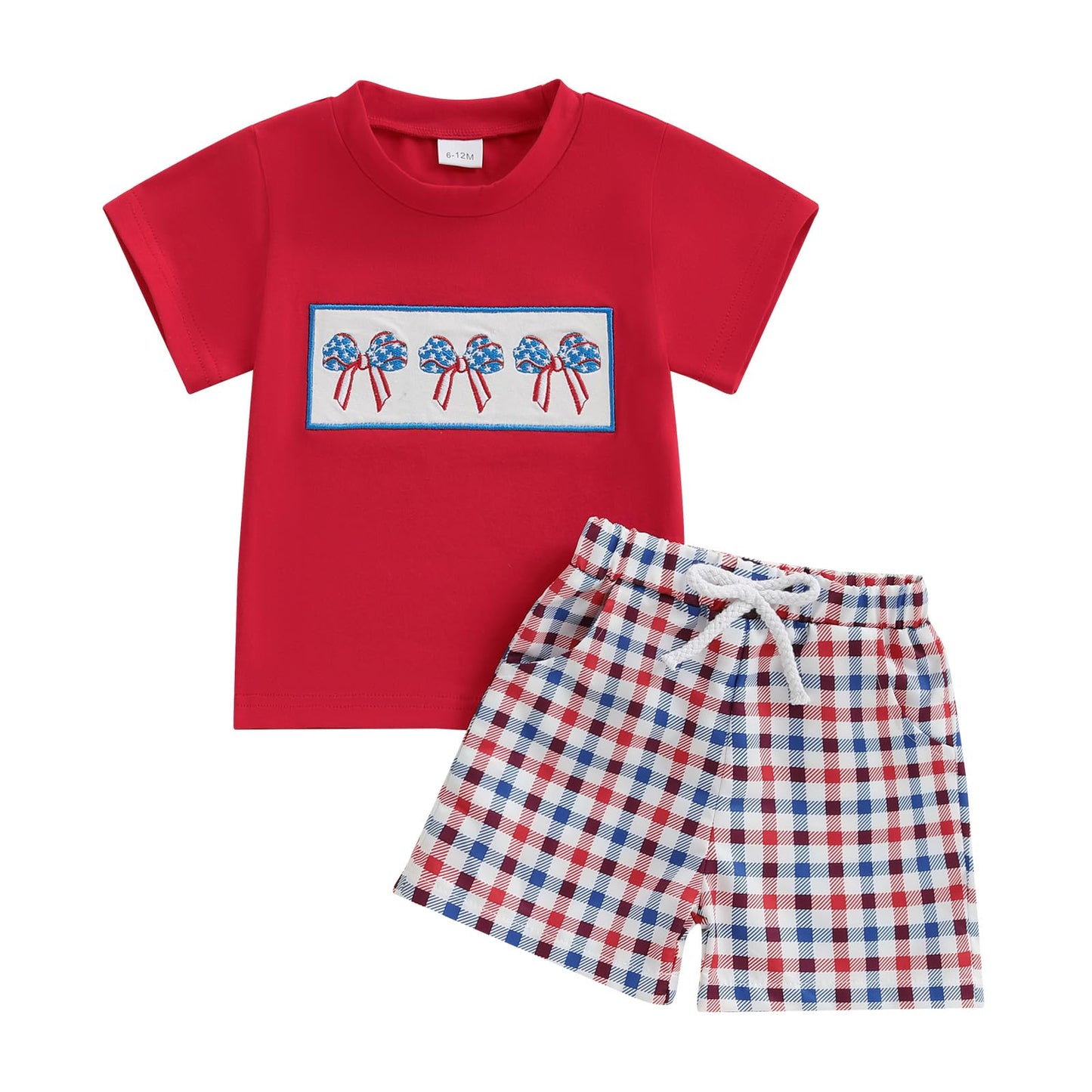 Infant Baby Boy Summer Clothes Outfit Color Block T-shirt Shorts Set Toddler Checkerboard Clothes 6 12 18 24 Months