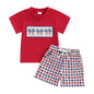 Infant Baby Boy Summer Clothes Outfit Color Block T-shirt Shorts Set Toddler Checkerboard Clothes 6 12 18 24 Months