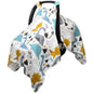 Muslin Baby Car Seat Cover, Breathable Infant Car Seat Cover Lightweight Carseat Canopy Covers for Babies, Universal Fit Stroller Cover for Summer Spring/Hot Days/Warm Weather