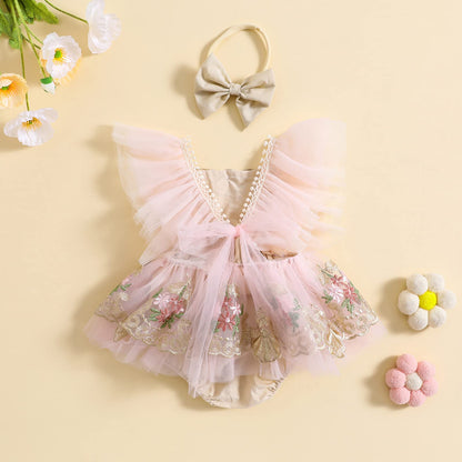 Mubineo Baby Girl Summer Clothes Lace Romper Skirt Dress Princess Outfits Sleeveless Flower Newborn Outfit