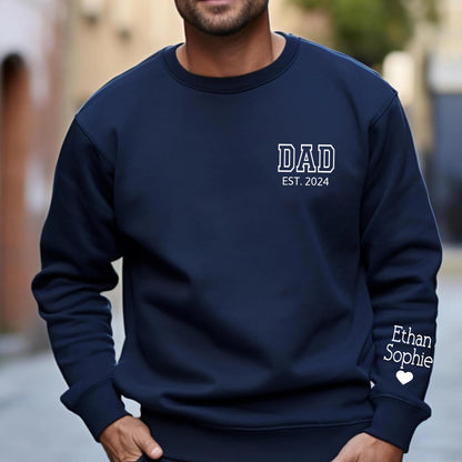 Personalized Dad Est Hoodie with Kids Names - Papa Shirt, New Dad Gift, Fathers Day Hoodie