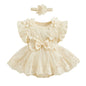 MERSARIPHY Newborn Baby Girl Boho Outfits Infant Lace Tulle Ruffle Bubble Romper Dress Jumpsuit Bodysuit Photoshoot Clothes