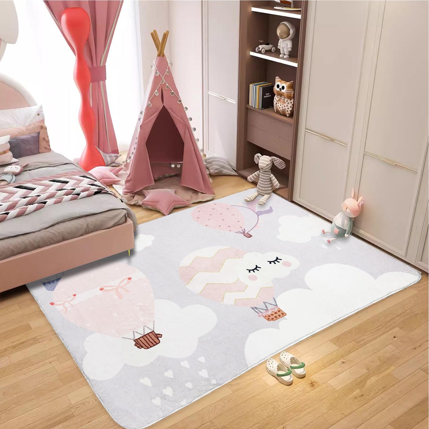 ABREEZE Kids Rug Play Mat Ultra Soft Rugs for Bedroom, 3.3'x5' Non Slip Cartoon Children Nursery Rug Area Rug Kids Carpet for Bedroom Decor Playroom Living Room