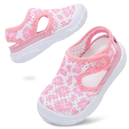 LeIsfIt Toddler Sandals Boys Girls Wide Sandals Kids Water Sandals Barefoot Water Shoes for Beach Swim Lightweight Closed Toe Summer Sandals