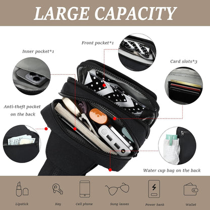 MYHOZEE Sling Bag Crossbody Backpack Purse - 2 in 1 Nylon Cross Body Bag Diaper with Wipes Pouch, Water Bottle Pocket