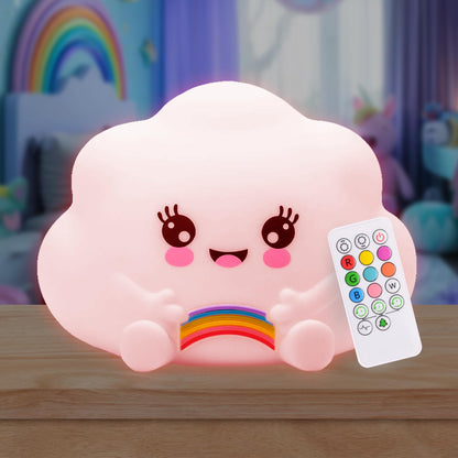 Lumipets Remote Control Silicone Night Light for Kids - Pig Design with 9 Soft Colors & Sleep Timer - Rechargeable, Battery-Operated Lamp for Bedroom | Baby Nursery, Toddler, Girls, Boys