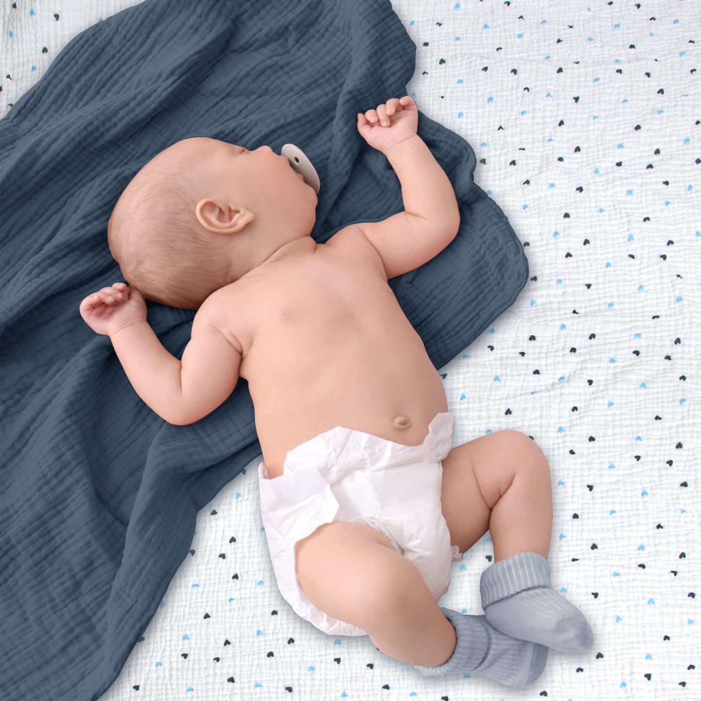 Swaddle Baby Blanket: Waffle Blanket with Satin Strim - Soft Breathable Toddler Blanket for Nursing Cover - Cotton Crib Blanket for Naptime（Cream）