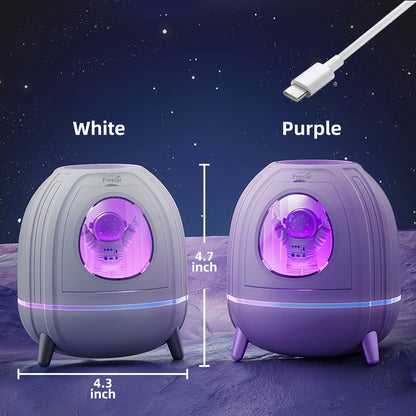 Mini USB Humidifier 220ml with LED Night Light, Small Cute Humidifier Bulit in Adorable Doll for Kids, Plant, Bedroom, Office, Desk, Babies Room, No Battery(Green-Huhu)