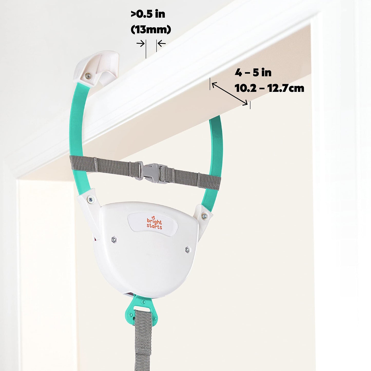 Bright Starts Bounce 'n Spring Deluxe Door Jumper for Baby with Adjustable Strap, 6 Months and Up, Max Weight 26 lbs
