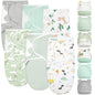 Ramede 6 Pack Baby Swaddle Blanket with Hats Sleep Swaddle for 0-3 Months Newborn Sacks Soft Cotton Wearable for Boy Girl