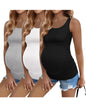 Ekouaer 3 Pack Women Maternity Tank Tops Ruch Side Basic Shirts Summer Postpartum Tops Sleeveless Pregnancy Workout Clothes