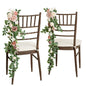 Ling's Moment 10pcs Wedding Chair Decorations Aisle Floral Swag Artificial Pew Flowers Hanging Garland Pink Blush & Cream For Ceremony Reception Church Rose Floral Faux Arrangement Party Outdoor Decor