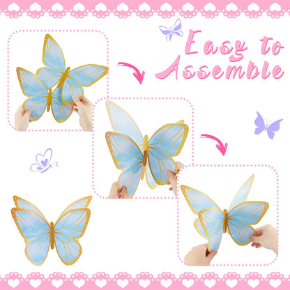Yexiya 15 Pieces Butterfly Table Centerpiece Birthday Party Decorations Table Toppers Centerpieces Butterfly Theme Party Decor for Birthday Shower Supplies (Classic)