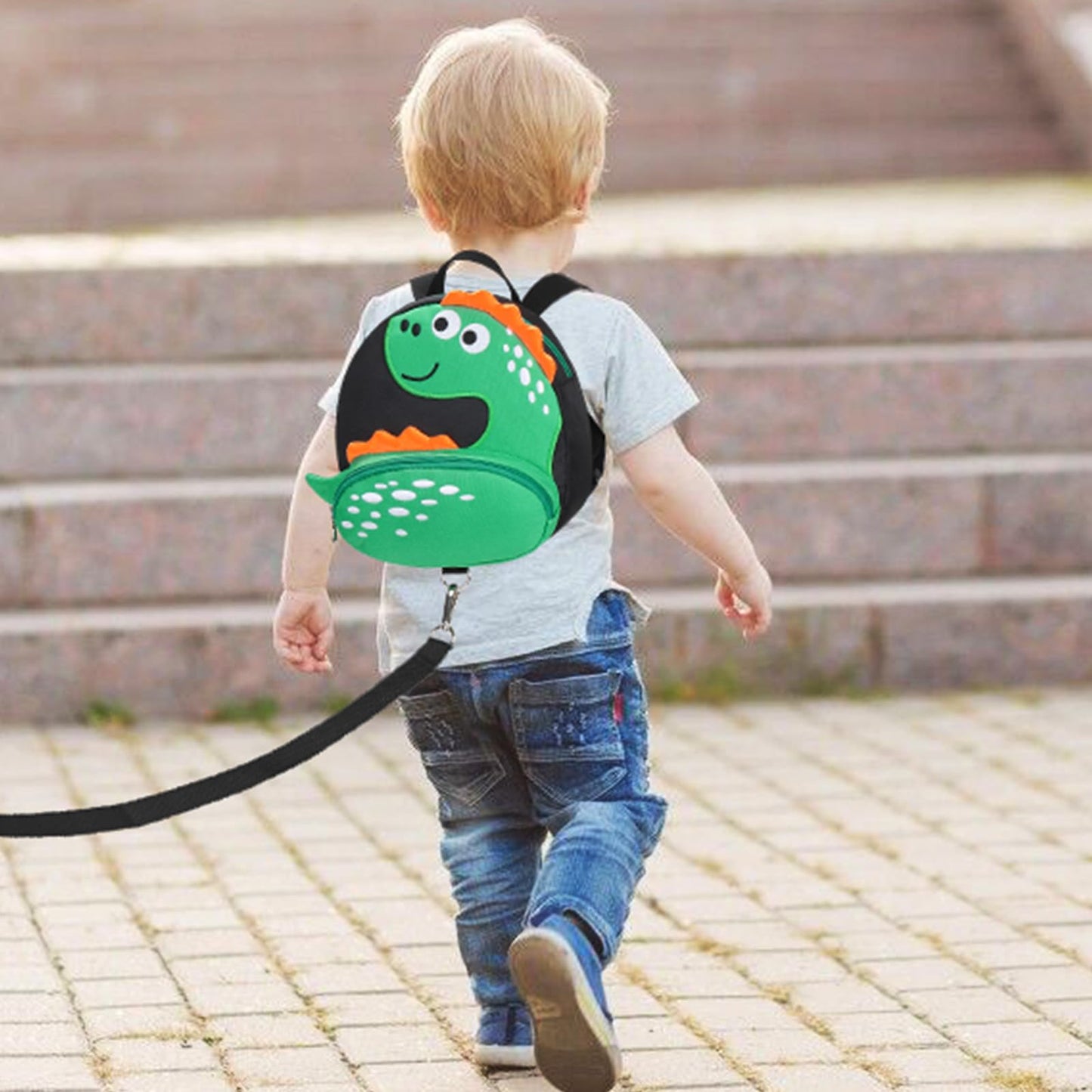 Accmor Toddler Harness Backpack Leash, Cute Dinosaur Backpacks with Anti Lost Wrist Link, Cute Mini Child Backpack Wristband Tether Strap and Protection Leashes for Boys Girls Aged 1-3 Years