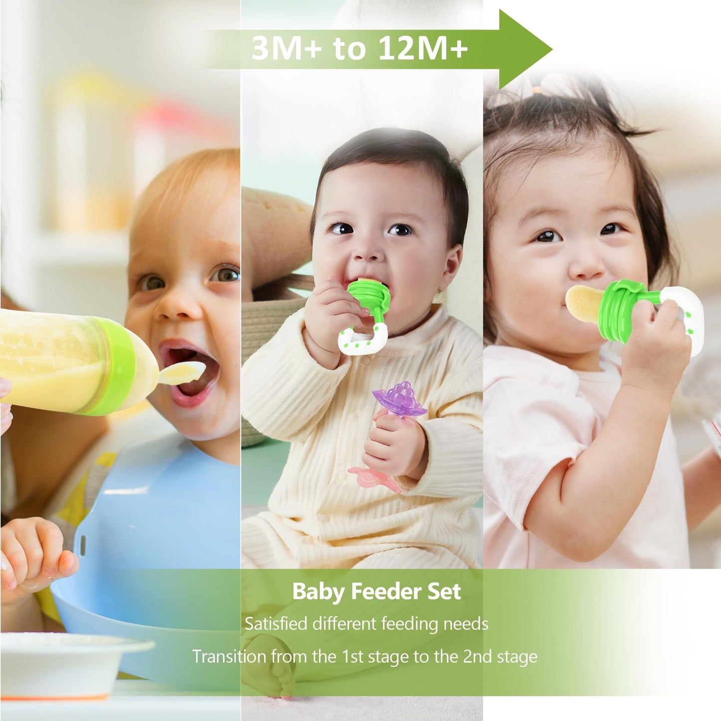 WAJIAYON Baby Fruit Feeder Pacifier | Infant Food Feeder Pacifier & Food Dispensing Spoon | Mesh Fresh Fruit Teethers for Babies | Silicone Feeder Baby Shower Gifts for Boys and Girls (Pink)