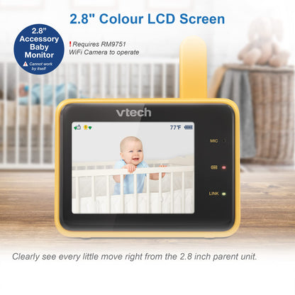 VTech RM9751 Yellow Daisy Smart Wi-Fi Baby Camera, iOS & Android Enabled, 1080p Full HD, Privacy Mode Cover, Night Light, Soothing Sounds & Lullabies, Two-way Intercom,Temperature Sensor, Night Vision