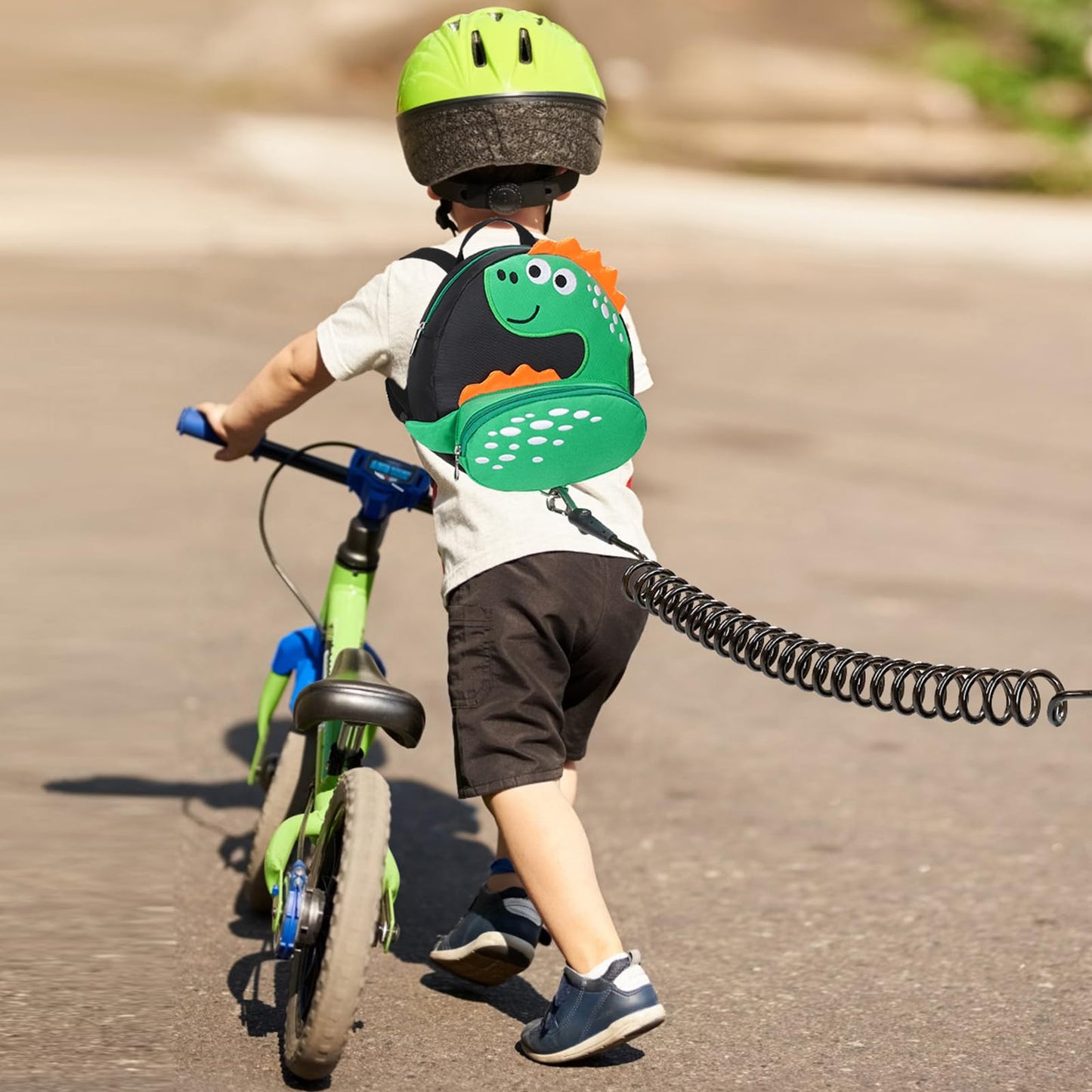 Accmor Toddler Harness Backpack Leash, Cute Dinosaur Backpacks with Anti Lost Wrist Link, Cute Mini Child Backpack Wristband Tether Strap and Protection Leashes for Boys Girls Aged 1-3 Years