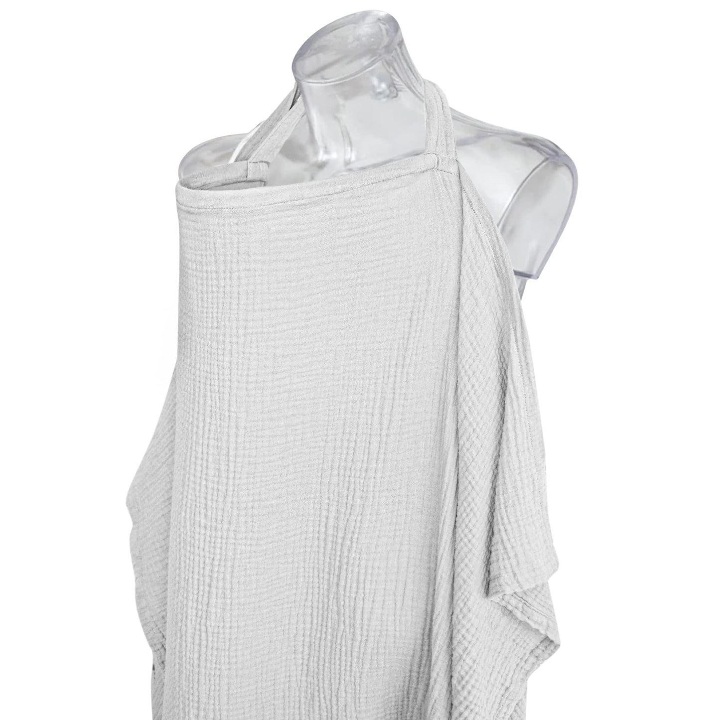 Konssy Muslin Nursing Cover for Baby Breastfeeding, Breathable 100% Cotton Breastfeeding Cover with Rigid Hoop for Mother Nursing Apron, Multi-use Carseat Canopy (Summer Wheat)