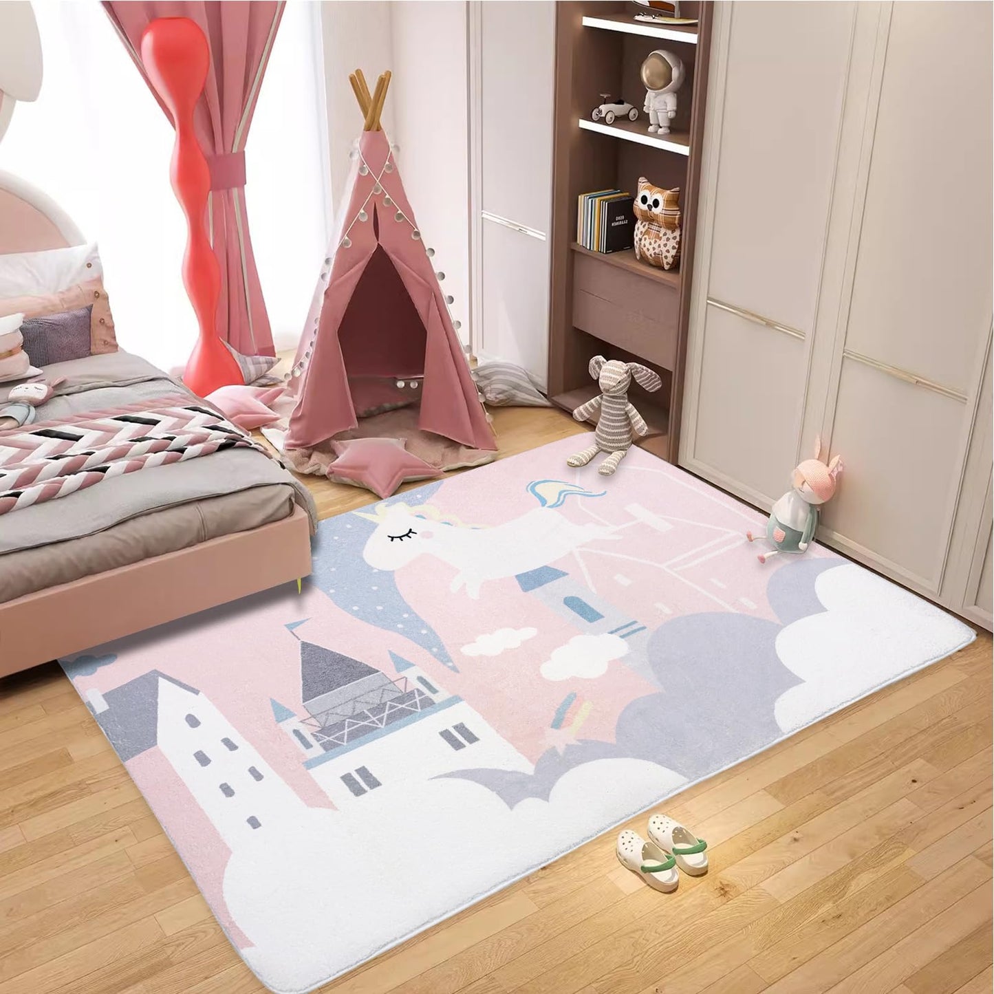 ABREEZE Kids Rug Play Mat Ultra Soft Rugs for Bedroom, 3.3'x5' Non Slip Cartoon Children Nursery Rug Area Rug Kids Carpet for Bedroom Decor Playroom Living Room
