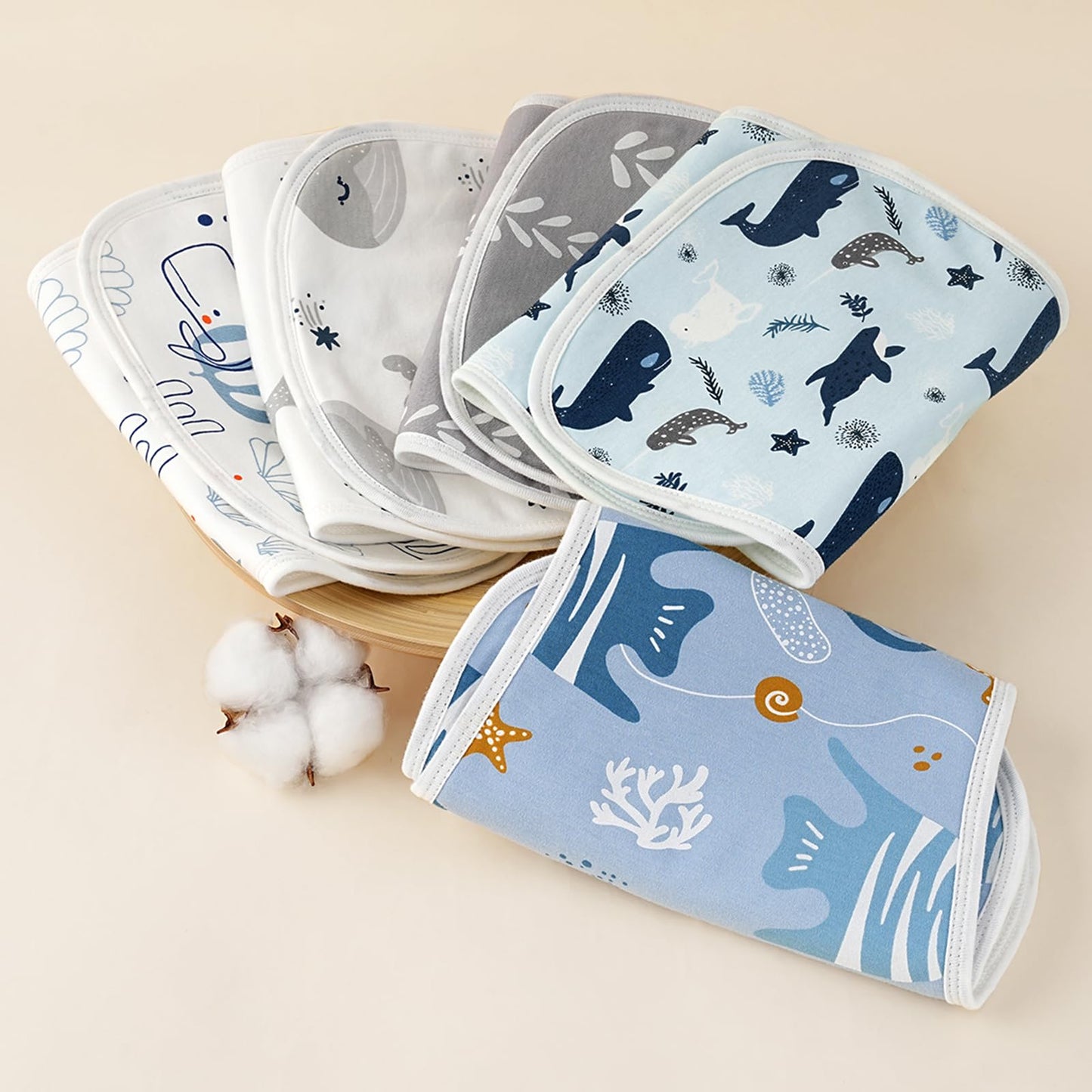 Yoofoss Baby Burp Cloths 5 Pack Burping Cloths for Babies Boys Girls Large 21''X10'' Extra Soft and Absorbent Flowers