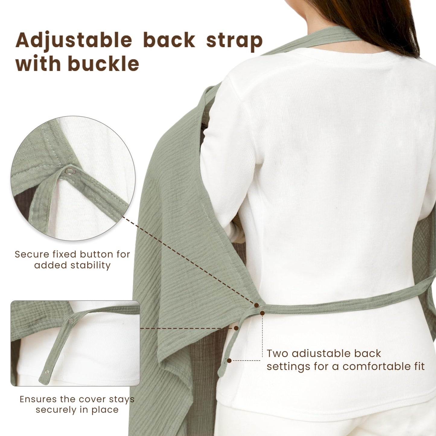 Konssy Muslin Nursing Cover for Baby Breastfeeding, Breathable 100% Cotton Breastfeeding Cover with Rigid Hoop for Mother Nursing Apron, Multi-use Carseat Canopy (Summer Wheat)