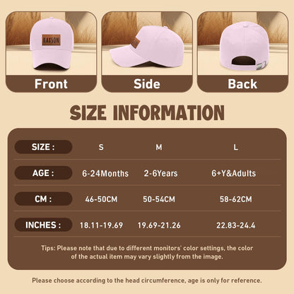 Personalized Baby Baseball Cap Toddler Baseball Hat for Boys & Girls - Infant Sun Hat