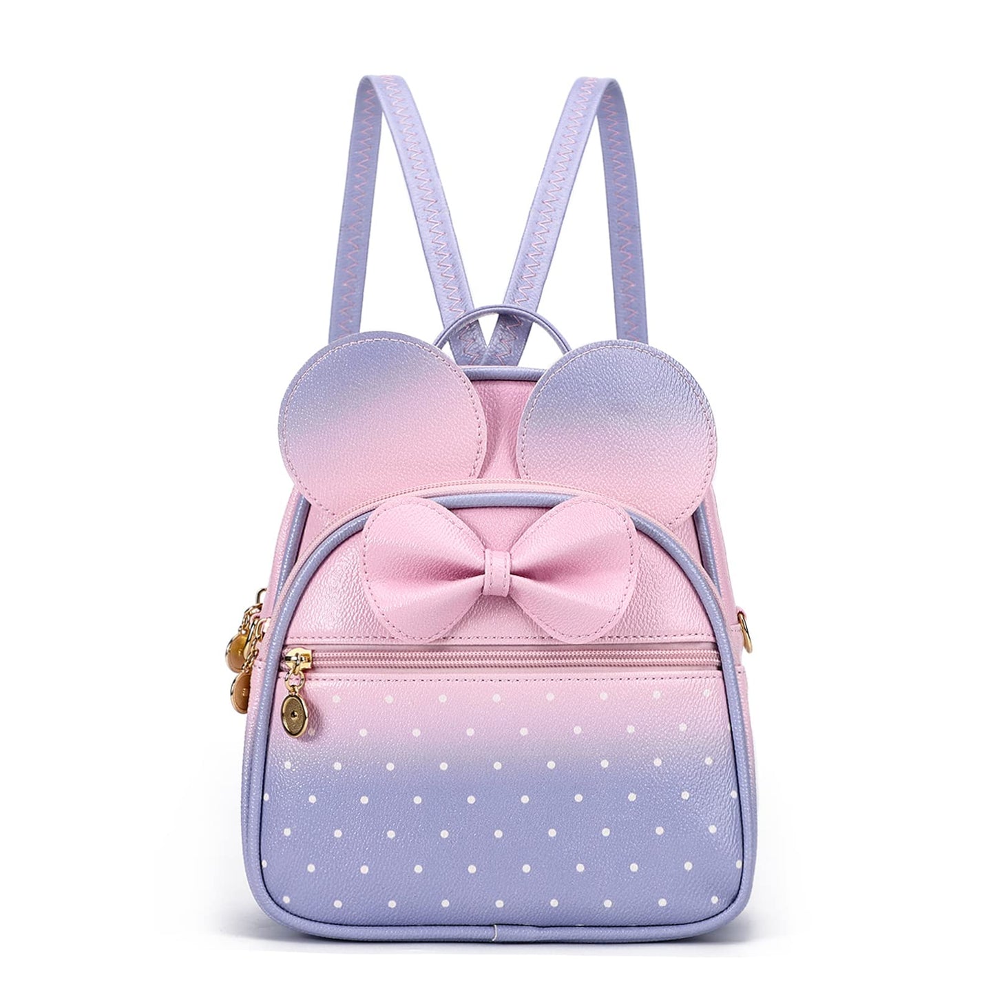 KL928 Girls Bowknot Polka Dot Cute Mini Backpack Small Daypacks Convertible Shoulder Bag Purse for Women