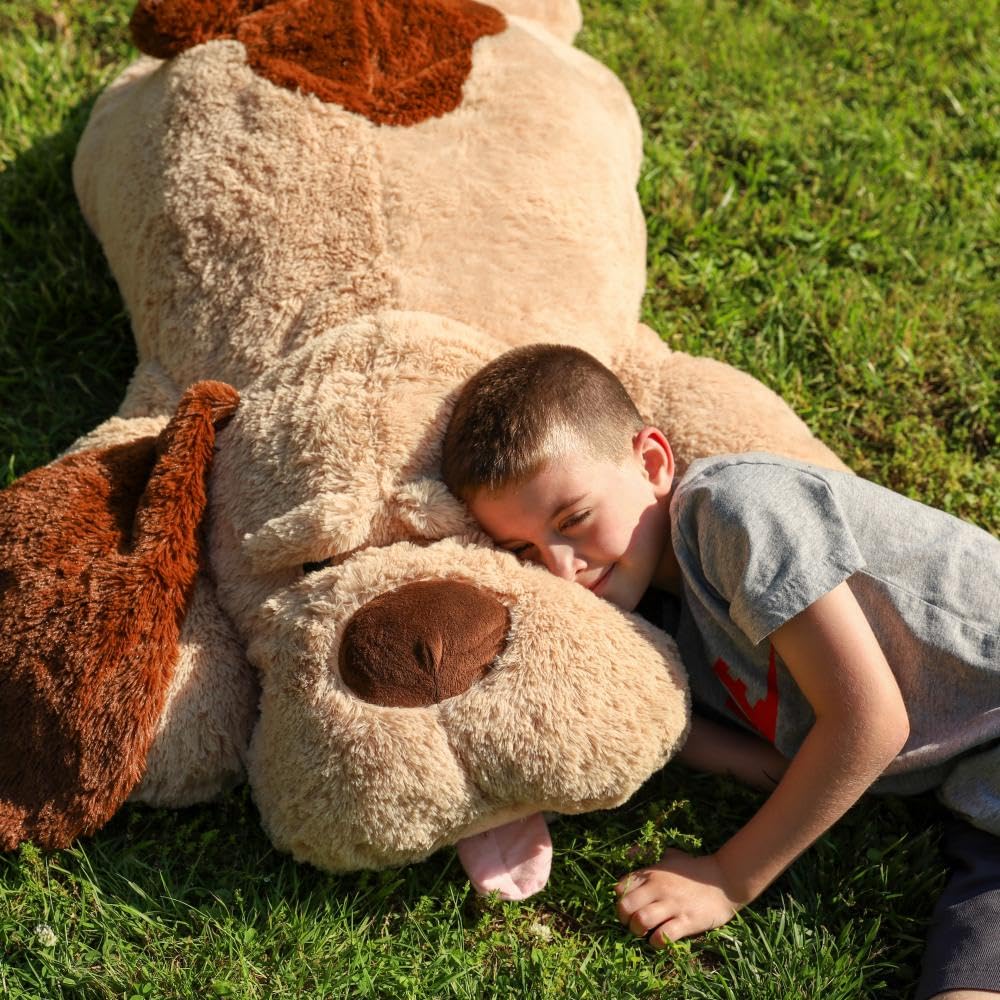 MaoGoLan 52“ Giant Stuffed Puppy Dog Animal,Ultra Soft Large Plush Soft Plush Dog Body Pillow Toy for Girls,Kids,Puppy Lover