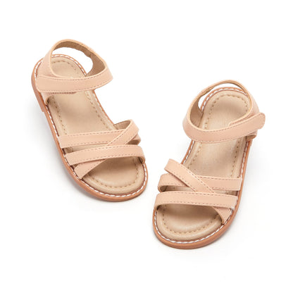 Felix & Flora Toddler Girls Sandals Soft Rubber Flats Summer Baby Flower Girl Shoes.