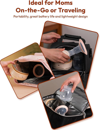 NCVI Double Electric Breast Pump 8116, Customizable Mode/Suction/Speed and Hospital Grade Suction, Portable Rechargeable Breastfeeding Pump, 21/24/28/32mm, Comfortable & Efficient for Work/Home/Trip
