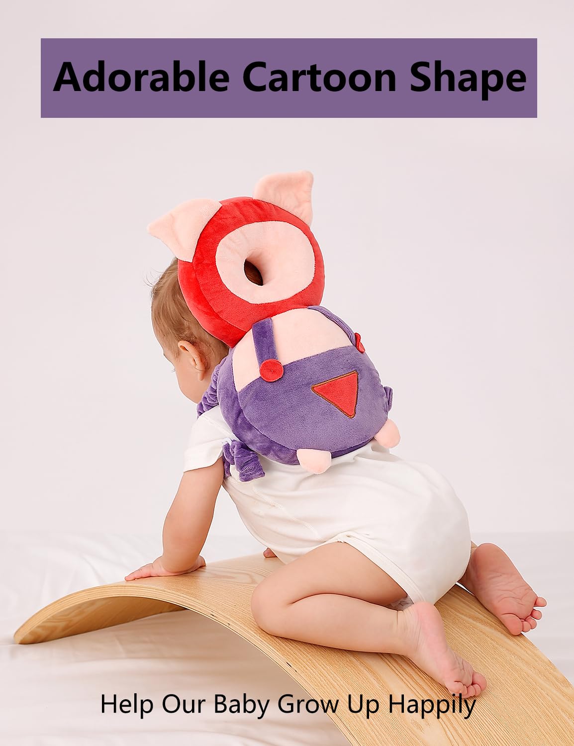 JunNeng Baby Head Protector Backpack, Toddler Walking Fall Head Protection, Pink Butterfly