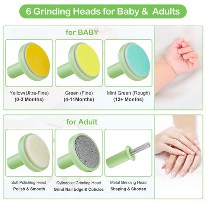 OTTOLIVES Baby Healthcare and Grooming Kit, 24 in 1 Baby Electric Nail Trimmer Set Newborn Nursery Health Care Set for Newborn Infant Toddlers Baby Boys Girls Kids (0-3 Years+) (Green)