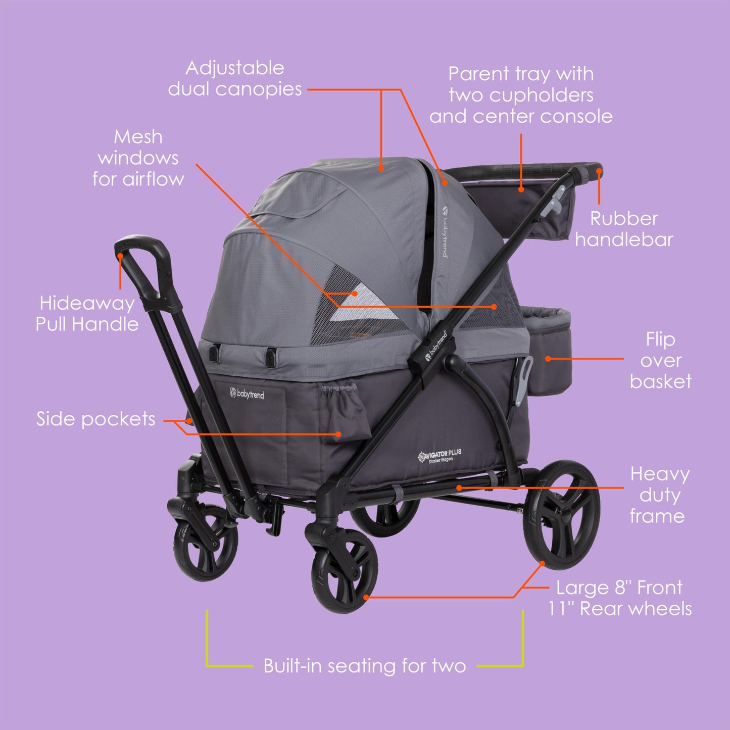Baby Trend Expedition Stroller Wagon, Liberty Midnight