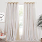 NICETOWN Nursery Curtains for Kids, Farmhouse Blackout Curtain Panels for Bedroom, Double Layer Star Hollow-Out Grommet Aesthetic Living Room Toddler Window Curtains, 2 Pcs, W52 x L84, Biscotti Beige