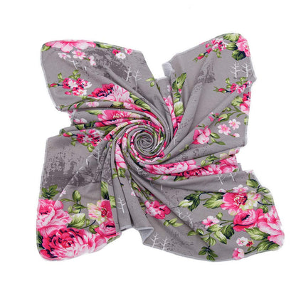 Galabloomer Newborn Receiving Blanket Headband Set Baby Flower Swaddle (vintage flower)