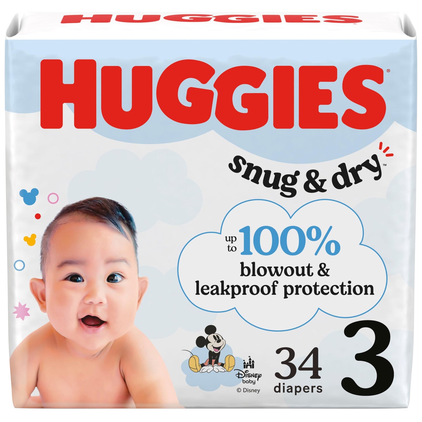 Huggies Size 1 Diapers, Snug & Dry Newborn Diapers, Size 1 (8-14 lbs), 38 Count, Packaging May Vary