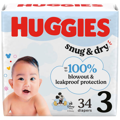 Huggies Size 1 Diapers, Snug & Dry Newborn Diapers, Size 1 (8-14 lbs), 38 Count, Packaging May Vary