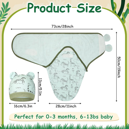Ramede 6 Pack Baby Swaddle Blanket with Hats Sleep Swaddle for 0-3 Months Newborn Sacks Soft Cotton Wearable for Boy Girl
