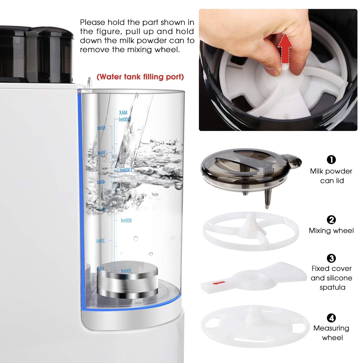 Formula Milk Dispenser, Automatic Electric Formula Mixer Warmer, Milking Machine for Baby - Easily Make Bottle with Automatic Powder Blending