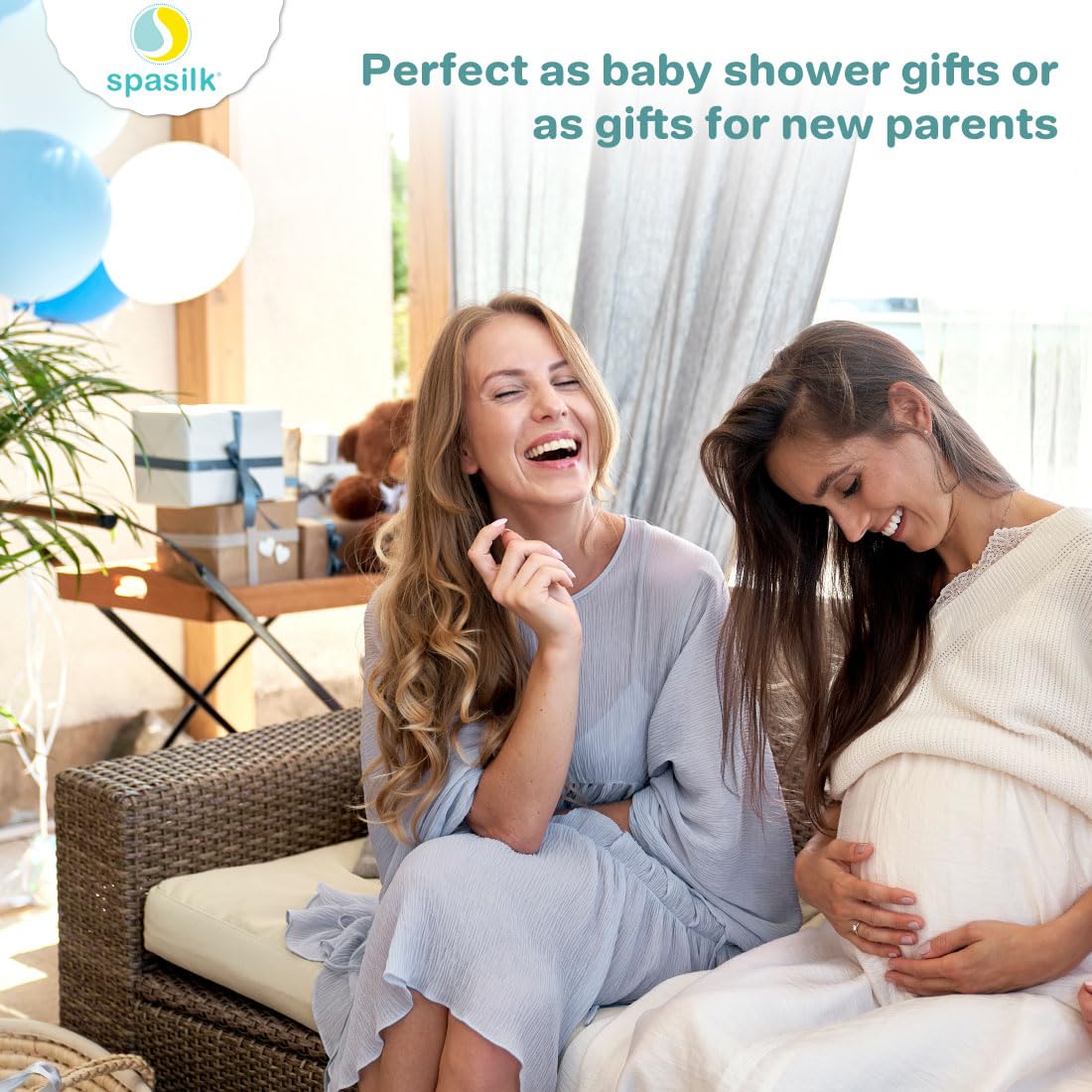 Spasilk Baby Bath Hooded Terry Towel with 3 Washcloths, Baby Bath Essentials, One Size, Blue Whale