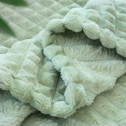 HOMRITAR Baby Blanket for Boys Girls Fleece Super Soft Plush Fuzzy Cozy Toddler Blanket with Square 3D Jacquard Grid Design Luxury Lightweight Bed Blanket for Newborn Infant Cream, 30 x 40 Inch