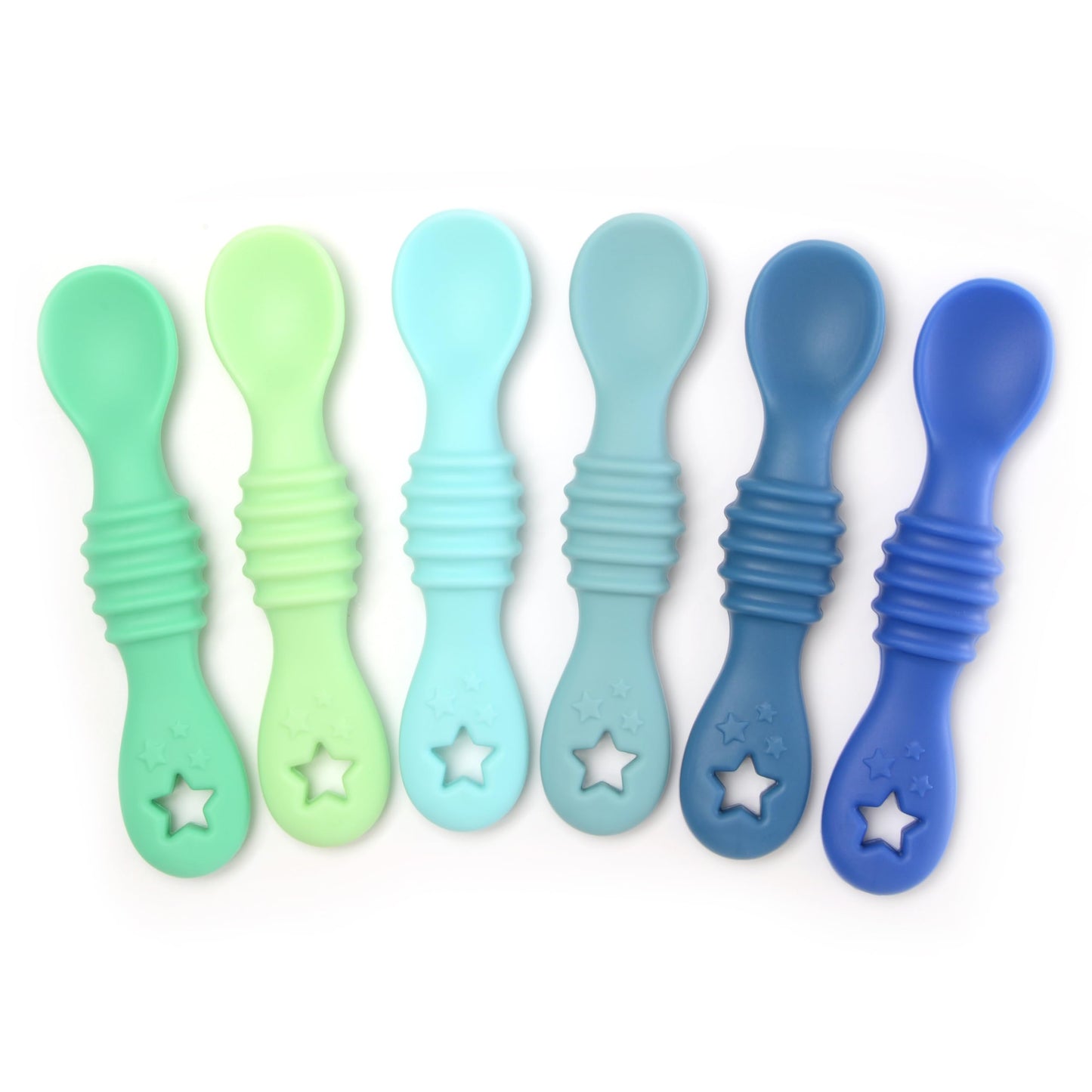 PrimaStella Little Dippers - First Stage Silicone Baby Spoon 6 Pack