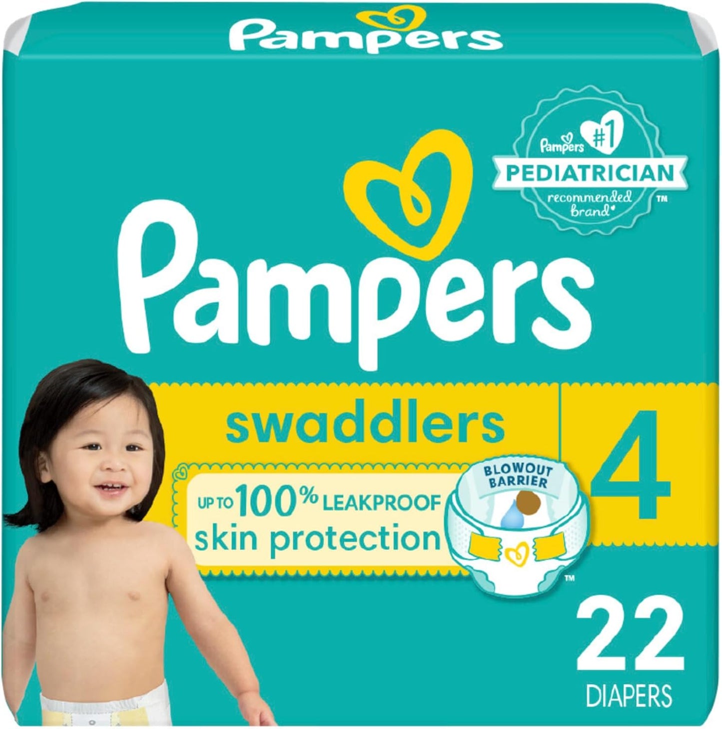 Pampers Baby Diapers - Swaddlers - Size 1, 198 Count, Ultra Absorbent Disposable Infant Diaper