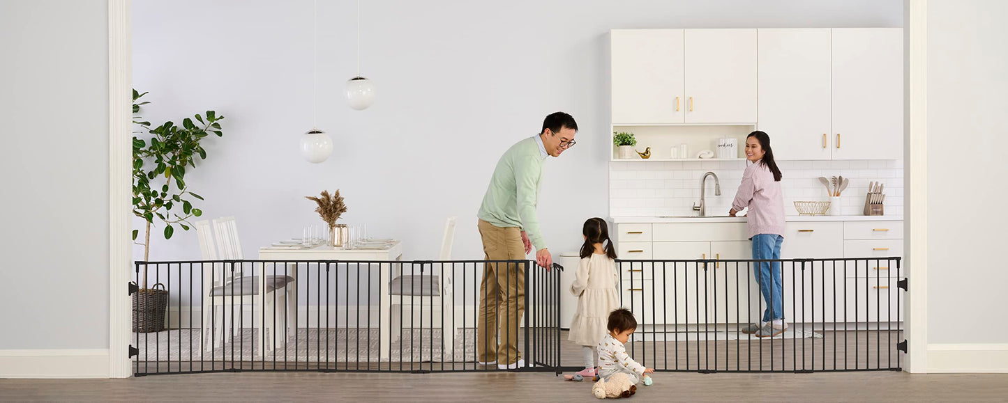 Regalo 192-Inch Super Wide Adjustable Baby Gate and Play Yard, Black, 4-in-1, Bonus Kit, Includes 4 Count (Pack of 1) of Wall Mounts