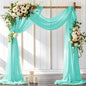 Wedding Arch Draping Fabric 2 Panels 30'' x 18FT Sage Green Sheer Chiffon Arch Drapery for Bridal Shower Backdrop Outdoor Party Church Ceremony
