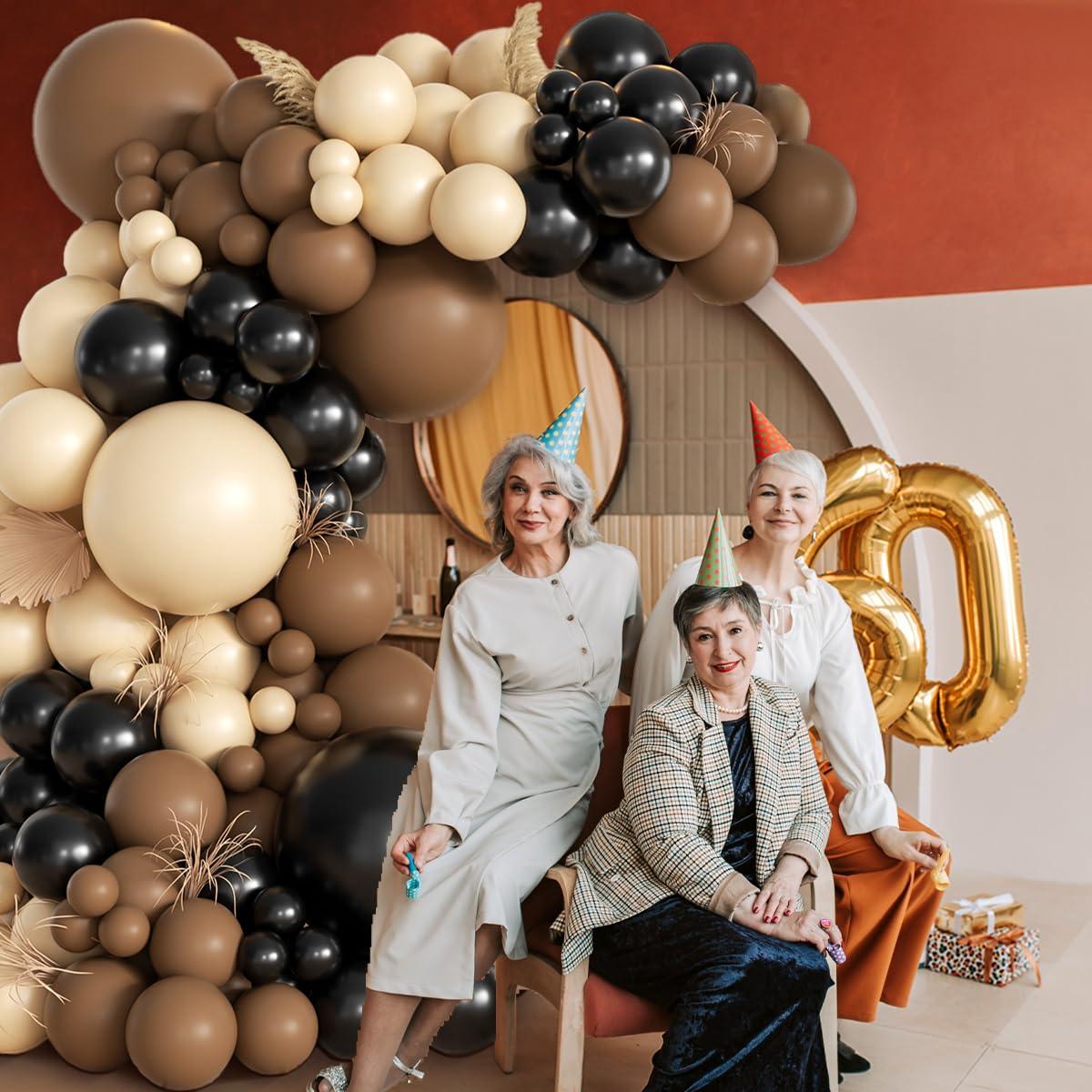 155Pcs Sage Green White Gold Balloon Garland Arch Kit with Gold Confetti Balloons for Graduation Baby Shower Decor Happy Birthday Party Wedding Jungle Decorations