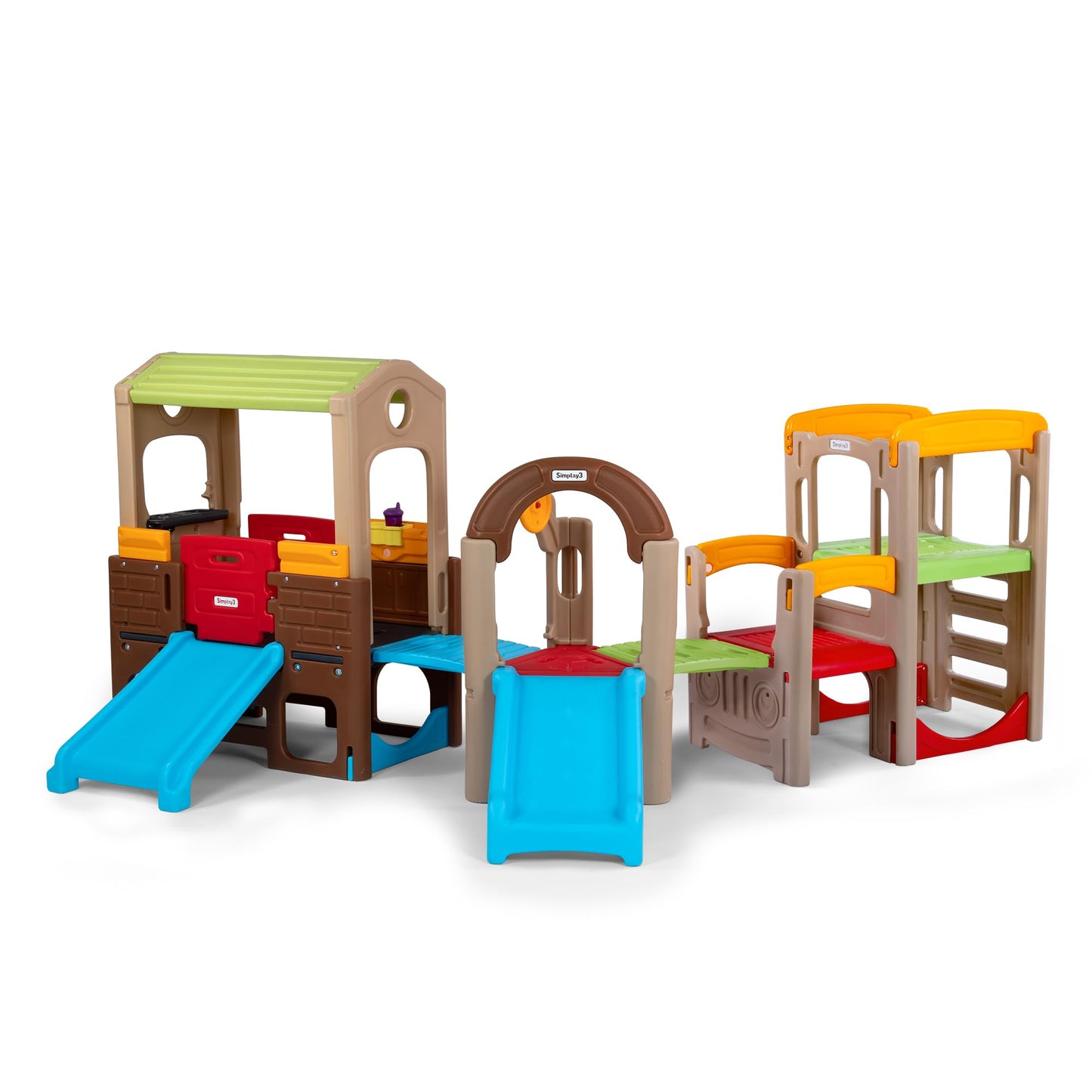 Simplay3 Young Explorers Modular Play System – Kids Activity Outdoor Playset for Children Age 18 mos - 6yrs – Toddler Playground Slide, Climb and Playhouse